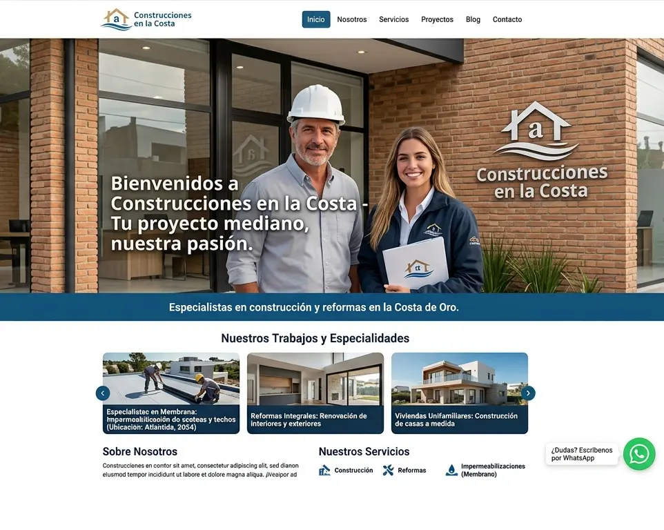 Diseño de página web para constructores e instaladores en Uruguay
