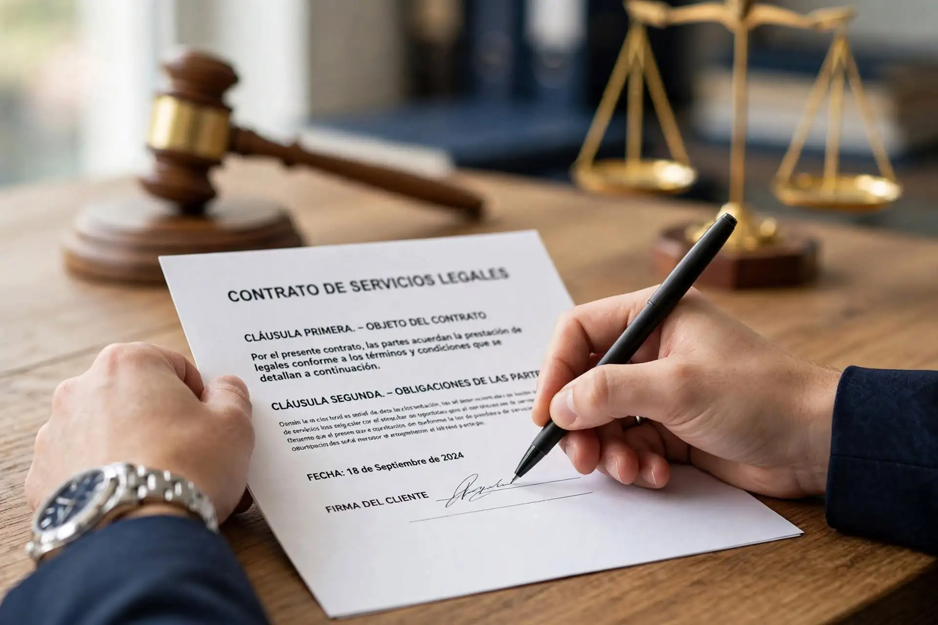 Firma de un poder notarial — ejemplo de galería para estudios notariales